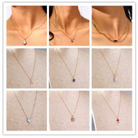 Simple Style Water Droplets Heart Shape Copper Inlay Zircon Pendant Necklace 1 Piece main image 1