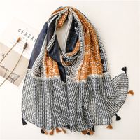 Fashion Scarf Orange Wheat Ear Tassel Travel Beach Towel Shawl sku image 7