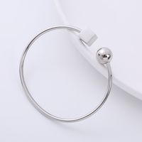 Casual Square Ball Stainless Steel Polishing Bangle 1 Piece main image 6