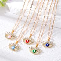 Fashion Devil's Eye Alloy Plating Artificial Diamond Zircon Women's Pendant Necklace main image 1