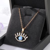 Fashion Devil's Eye Alloy Plating Artificial Diamond Zircon Women's Pendant Necklace main image 4