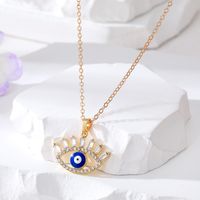 Fashion Devil's Eye Alloy Plating Artificial Diamond Zircon Women's Pendant Necklace sku image 2