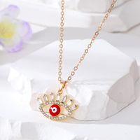 Fashion Devil's Eye Alloy Plating Artificial Diamond Zircon Women's Pendant Necklace sku image 3