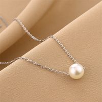Simple Style Geometric Titanium Steel Plating Artificial Pearls Necklace main image 3