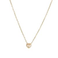 Fashion Heart Shape Titanium Steel Inlay Zircon Pendant Necklace sku image 6