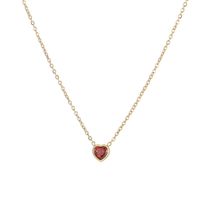 Fashion Heart Shape Titanium Steel Inlay Zircon Pendant Necklace sku image 5