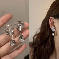 Simple Style Printing Metal Plating Rhinestones Women's Earrings 1 Pair main image 3