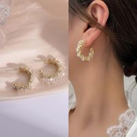 Simple Style Printing Metal Plating Rhinestones Women's Earrings 1 Pair sku image 1