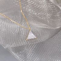 Fashion Triangle Titanium Steel Inlay Zircon Pendant Necklace 1 Piece main image 3