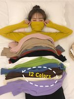 Women's Sweater Long Sleeve Sweaters & Cardigans Fashion Solid Color main image 1