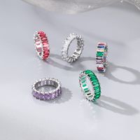 Fashion Geometric Titanium Steel Inlay Zircon Rings 1 Piece main image 6