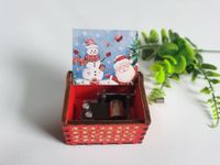 Merry Christmas Wooden Classical Engraved Hand Crank Music Box main image 2