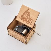 Happy Birthday Creative Painted Wooden Hand-cranked Simple Modern Music Box main image 1