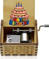 Happy Birthday Creative Painted Wooden Hand-cranked Simple Modern Music Box main image 5