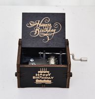 Happy Birthday Creative Painted Wooden Hand-cranked Simple Modern Music Box main image 4