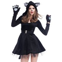 Nuevo Vestido De Gato Negro Sexy De Cosplay De Halloween Nhfe155270 sku image 2