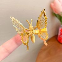 Cute Fashion Sweet Butterfly Alloy Metal Artificial Pearls Hair Clip sku image 1