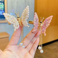 Cute Fashion Sweet Butterfly Alloy Metal Artificial Pearls Hair Clip sku image 27