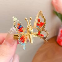 Cute Fashion Sweet Butterfly Alloy Metal Artificial Pearls Hair Clip sku image 3