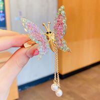 Cute Fashion Sweet Butterfly Alloy Metal Artificial Pearls Hair Clip sku image 9