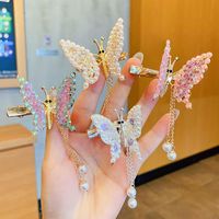 Cute Fashion Sweet Butterfly Alloy Metal Artificial Pearls Hair Clip sku image 29