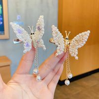 Cute Fashion Sweet Butterfly Alloy Metal Artificial Pearls Hair Clip sku image 28