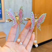 Cute Fashion Sweet Butterfly Alloy Metal Artificial Pearls Hair Clip sku image 22