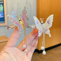 Cute Fashion Sweet Butterfly Alloy Metal Artificial Pearls Hair Clip sku image 26