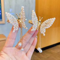 Cute Fashion Sweet Butterfly Alloy Metal Artificial Pearls Hair Clip sku image 23