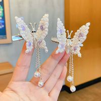Cute Fashion Sweet Butterfly Alloy Metal Artificial Pearls Hair Clip sku image 25
