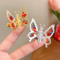 Cute Fashion Sweet Butterfly Alloy Metal Artificial Pearls Hair Clip sku image 10