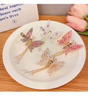 Cute Fashion Sweet Butterfly Alloy Metal Artificial Pearls Hair Clip main image 2