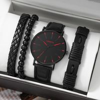 Fashion Solid Color Buckle Quartz Men's Watches sku image 1