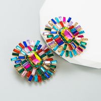 1 Pair Shiny Oval Inlay Alloy Rhinestones Ear Studs main image 4