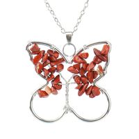Ethnic Style Butterfly Natural Stone Pendant Necklace 1 Piece sku image 3