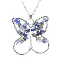 Ethnic Style Butterfly Natural Stone Pendant Necklace 1 Piece sku image 6