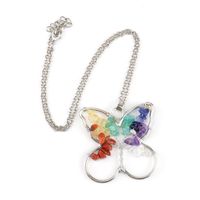 Ethnic Style Butterfly Natural Stone Pendant Necklace 1 Piece main image 4