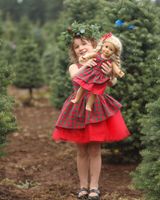 Christmas Fashion Plaid Cotton Girls Dresses main image 1