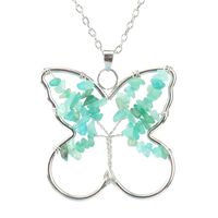 Ethnic Style Butterfly Natural Stone Pendant Necklace 1 Piece sku image 7