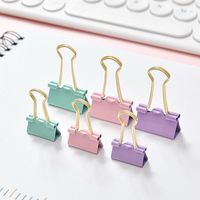 Macaron Color Bronzing Creative Pushpin Paper Clip Long Tail Clip Stationery Set main image 5