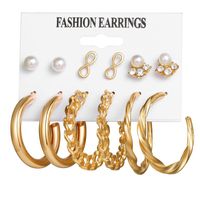 Fashion Star Butterfly Twist Imitation Pearl Alloy Rhinestone Women's Earrings 1 Set sku image 14