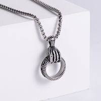 Rock Hand Stainless Steel Patchwork Men's Pendant Necklace main image 5