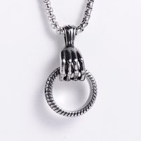 Rock Hand Stainless Steel Patchwork Men's Pendant Necklace main image 3