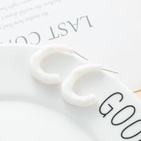1 Pair Simple Style C Shape Irregular Polishing Resin Ear Studs main image 4
