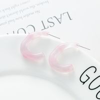 1 Pair Simple Style C Shape Irregular Polishing Resin Ear Studs main image 3