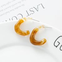 1 Pair Simple Style C Shape Irregular Polishing Resin Ear Studs sku image 2