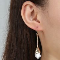 1 Paire Vêtement De Rue Géométrique Perlé Alliage Résine Boucles D'oreilles sku image 2