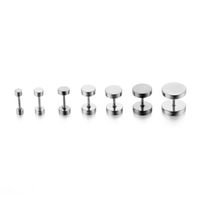 Simple Style Solid Color Stainless Steel Ear Studs 1 Piece sku image 1