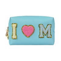 Women's Small All Seasons Pu Leather Letter Fashion Embroidery Square Zipper Cosmetic Bag sku image 5