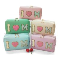 Women's Small All Seasons Pu Leather Letter Fashion Embroidery Square Zipper Cosmetic Bag main image 4